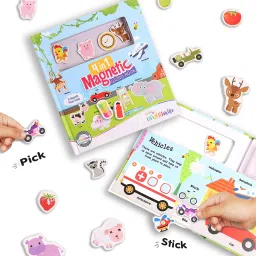 4-in-1 Premium Magnetic Activity Book for Kids, Interactive Sticker Board Book-1