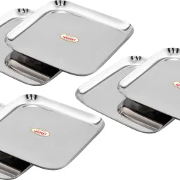 Heavy Square Plate-Pack Of 6pcs (L-23cm,W-23cm) Useful As Serving Tray Dinner Plate-image-20