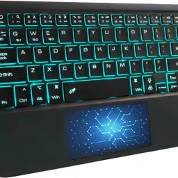 TECPHILE B102D Wireless Keyboard with Touchpad & Backlit, Ultra-Slim, Multi Device Bluetooth Handheld Multi-device Keyboard Compatible with Desktop, Laptop, Tablet, iPad, Mac multimedia_keys-24