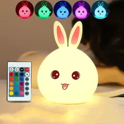 Bunny/Rabbit Night Lamp with Remote for Kids,7 Color Changing Light Night Lamp-image-7