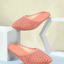 Stylish And Party Wear Look Mojari For Women And Girls. (Pink)-08 Ethnic Mule For Women-image-30