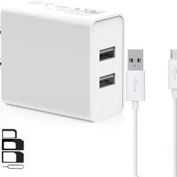 Wall Charger Accessory Combo for Redmi 6A, Samsung Galaxy M20, M30, OnePlus 7 Pro, Redmi 6 Pro, Redmi 7, 6T, Realme U1, M10, Note 7S, Realme 2 Pro, Mi A2, Oppo F11 Dual Port Charger Original Adapter Like Wall Charger, Mobile Power Adapter, Fast Charger, Android Smartphone Charger, Battery Charger, High Speed Travel Charger With 1 Meter Micro USB Cable Charging Cable Data Cable-16