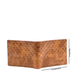 LOREM Men Orange Textured Two Fold Wallet with SIM Card Holder image 3