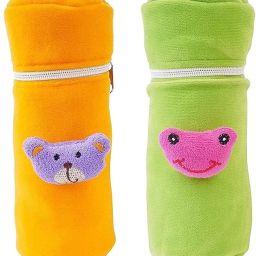 Soft Plush Baby Bottle Cover for Feeders Set of 2 Zipper Closer Cute Animated-image-75
