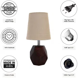 Pinecraft INTERNATIONAL Brown & Grey Table Lamp with Shade image 5