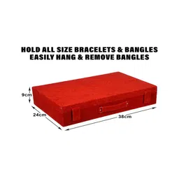 Kuber Industries Red Self-Design Bangle Organiser image 2