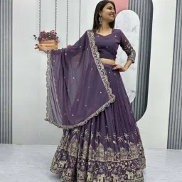 Self Design Semi Stitched Lehenga Choli-image-61