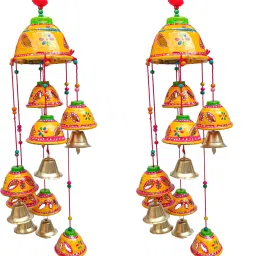 Wind Chime with Bell for Door Hanging Toran Balcony Gift Items Office for Home/ Office/Balcony/Living Room (PC of 2) Paper Windchime-17