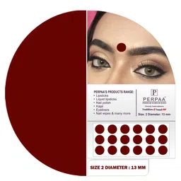 PERPAA Premium Kumkum Set Of 2 Round Stick On Bindi Book - Red & Dark-Maroon image 5