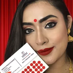 PERPAA Premium Kumkum Set Of 2 Round Stick On Bindi Book - Red & Dark Maroon image 5