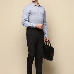 INVICTUS Spread Collar Standard Slim Fit Micro Checks Cotton Opaque Formal Shirt-picture-45