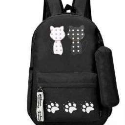 Small 16 L Laptop Backpack New Stylish Black Cat Pair Of Love Bag For Girls & Women-image-90