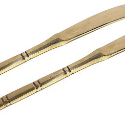 Brass Cut Design Butter Knife, Cheese Jam Knifes - Butter Spreader Set of 2 Brass Table Knife Set-21
