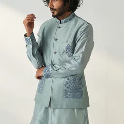 STUDIO BAGECHAA Woven Design Nehru Jacket image 4