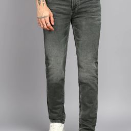 Men Slim Mid Rise Grey Jeans-image-87