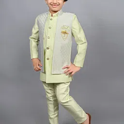 ahhaaaa Self Design Sherwani Set image 2