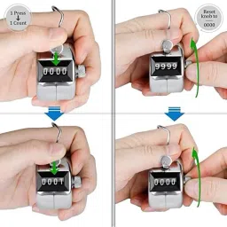 nexshop Digital Hand Tally 4 Digit Number Hand Tally Counter Manual Counting Digital Tally Counter image 3