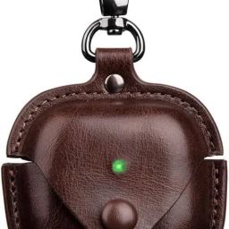 KHR Leather Press and Release Headphone Pouch For AirPods 4 and AirPods 4 (2024) LED Visible Leather Case-image-82