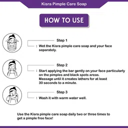 KISRA Set of 3 Premium Pimple Care Soaps for Acne Prone Skin - 100 g Each image 2