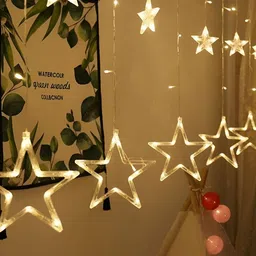 SPARK WORLD Yellow & White Star Shaped String Lights image 4