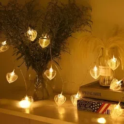 SPARK WORLD Yellow Heart Shaped  LED String Lights image 5