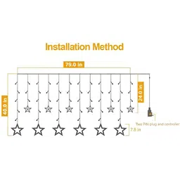 SPARK WORLD Yellow & White Star Shaped Bulb String Lights image 2
