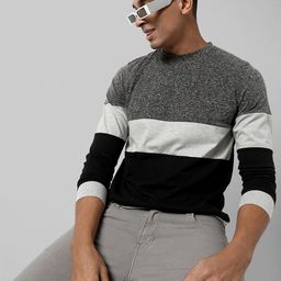 Campus Sutra Colourblocked Cotton T-shirt-image-54