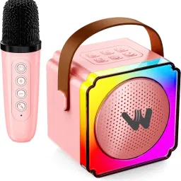 WOOS Dynamic RGB Lights, Wireless Microphone, AUX USB TF Input Karaoke Speaker 7 W Bluetooth Speaker-23