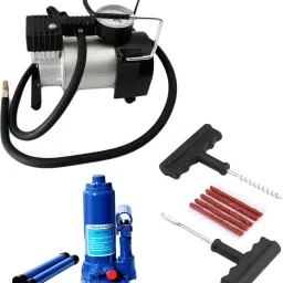1 Car Puncture Kit, 1Air Compressor Pump ,1Hydraulic Jack Combo-image-25