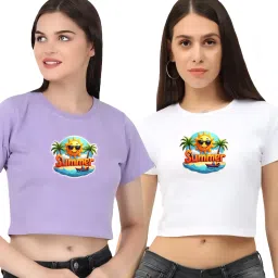 Pack of 2 Casual Regular Sleeves Printed Women White Top-picture-11