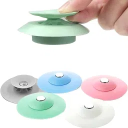 2 in 1 Hair Catcher Button || Drain Stopper Filter Multicolor Hair Wash Basin-image-9