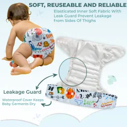 Nappies For Baby Leakproof And Wetfree Adjustable Cloth Diapers - M-image-98