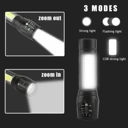 99drops Mini Rechargeable Pocket Light Zoom COB USB Charging Led Water Proof Torch image 2