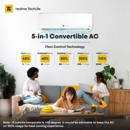 realme techlife 2025 1 Ton 3 Star Split Inverter 5-in-1 Convertible with Rapid Cool Technology Smart AC with Wi-fi Connect- White image 2