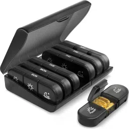 1 7- DAY medicines organizer box Weekly Pill 3 Times a Day 7 Day Case Compartments Pill Box-image-47
