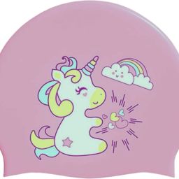 Unisex Non Slip Silicone Swimming Cap Super Soft for Kids Cartoon Pink Unicorn Swimming Cap-image-15