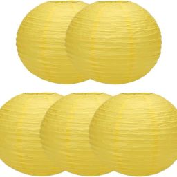 10 Inch Chinese Japanese Paper Lanterns Yellow Paper Hanging Lantern-8
