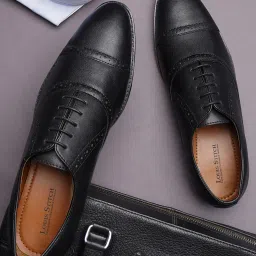 Black Lace Up Formal Oxford Shoe for Men (RG_OX) UK 8 Lace Up For Men-image-47