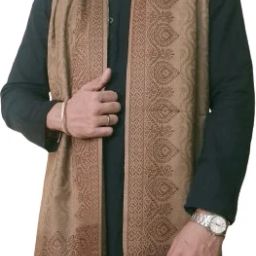 English Rose Wool Self Design Men, Women Shawl-image-89