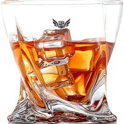(Pack of 2) Glass With Twist Design Heavy Elegant Modern Style Twisted Shape Amazing Whiskey Glass Set Whisky Glass-image-5