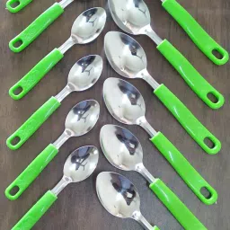 Royal Stainless Steel with Designer Handle Spoons Set of 12 Pcs., 6 Desert Spoon / 6 Baby Spoon, Designer Spoons Set Stainless Steel Dessert Spoon, Tea Spoon Set-image-38