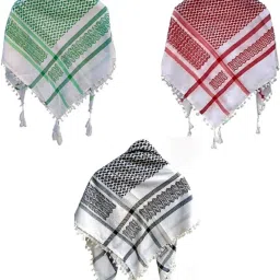 Embroidered Polycotton Men Red, Black, Green Fancy Scarf, Scarf, Stole-picture-12