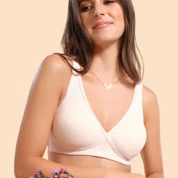 Enamor Cream Ultimate Softness Bamboo Cotton Slip-on T-shirt Bra Padded and Wirefree-picture-25