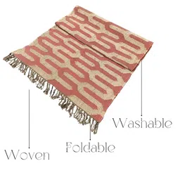 Budhrajrugs Red & Brown Geometric Woven Rectangular Dhurrie image 4