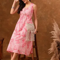 Anouk Floral Printed A-Line Midi Dress-picture-10