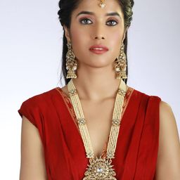 Anouk Gold-Plated Kundan Studded & Beaded Jewellery Set-4