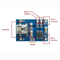 republic TP4056 Micro USB 5V 1A 18650 Lithium Battery Charger Module Charging Board With Protection (Pack of 5) Micro Controller Board Electronic Hobby Kit image 4