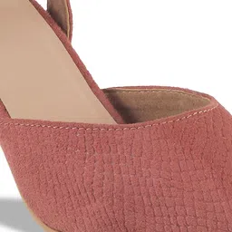 Metro Pointed Toe Textured Block Mules With Backstrap image 3