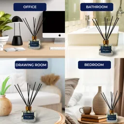 maxime candles Festive Spice Reed Diffuser with 8 Fiber Reed Sticks | Room Air Freshener Diffuser Set image 5