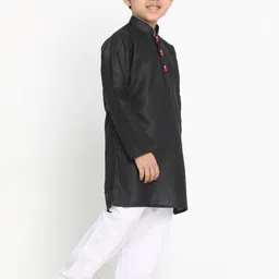 JBN Creation Boys Mandarin Collar Kurta with Pyjamas & Cap image 2
